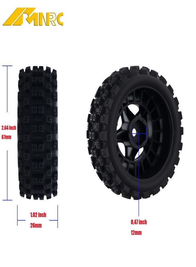NMNRC Pre Glued Wheel and Tires Plastic Rim Rubber for 1/18 Typhon Grom 223S Series Upgrades Part Black - Image 4